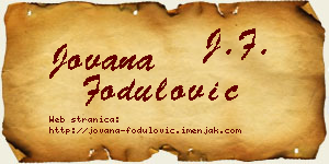 Jovana Fodulović vizit kartica
